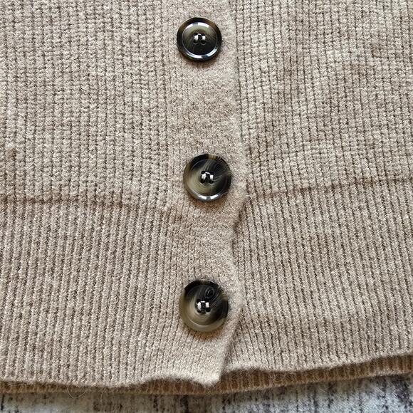 Apparis Cardigan Sweater Womens Medium Button Up V Neck Ribbed Knit Italy Cozy - Picture 7 of 8